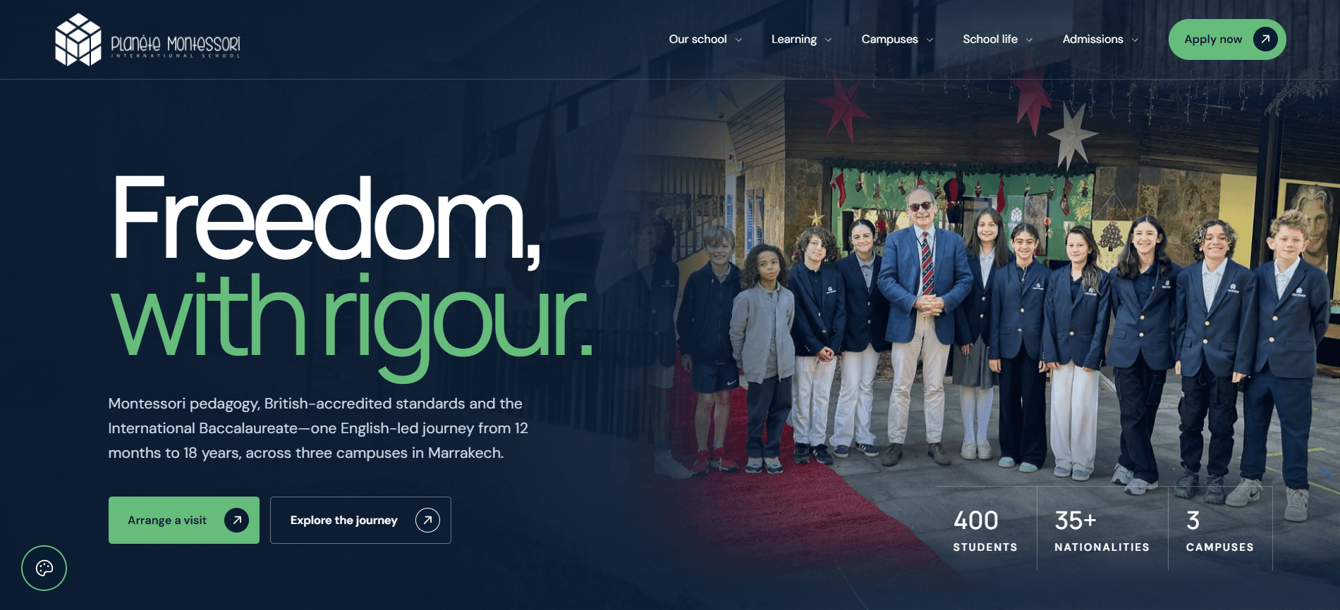 Montessorie — capture du site